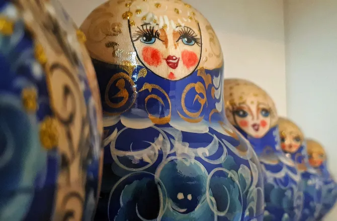 Collection de poupees matriochka russes authentiques