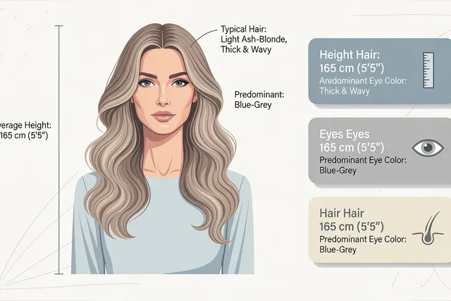 Infographie statistiques physiques femmes russes : taille, yeux, cheveux