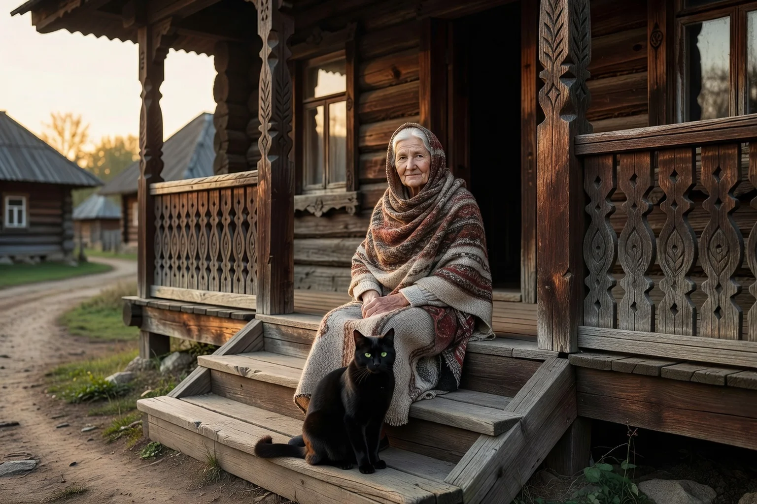 Intérieur de maison russe avec samovar, icône et objets du quotidien liés aux traditions populaires