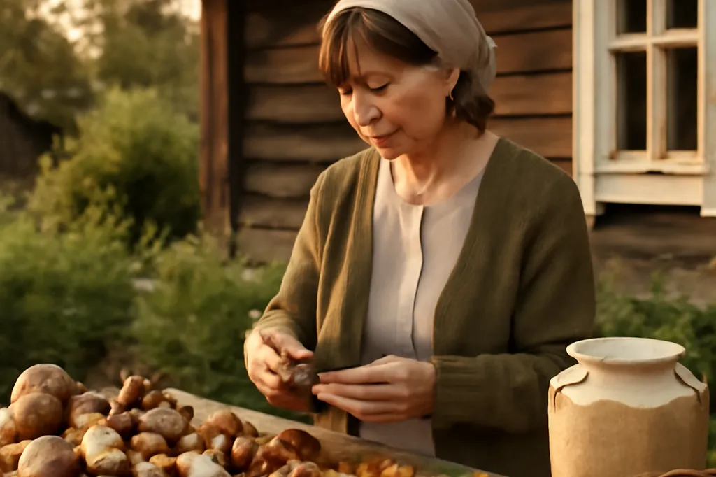 Sous-bois russe humide en automne, décor typique de la cueillette de champignons sauvages