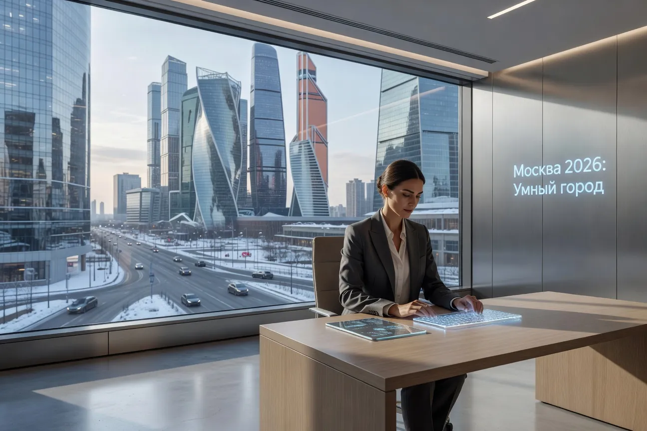 Femme russe professionnelle dans un bureau moderne à Moscou