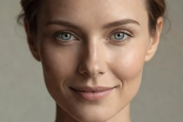 Portrait composite femme russe traits slaves pommettes yeux clairs
