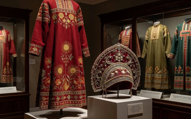 Contraste entre le costume traditionnel russe avec kokochnik et la mode europeenne imposee par Pierre le Grand
